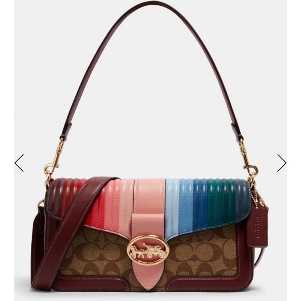 ๐ Georgie Shoulder Bag Signature Canvas W/๐ - Picture 1 of 5